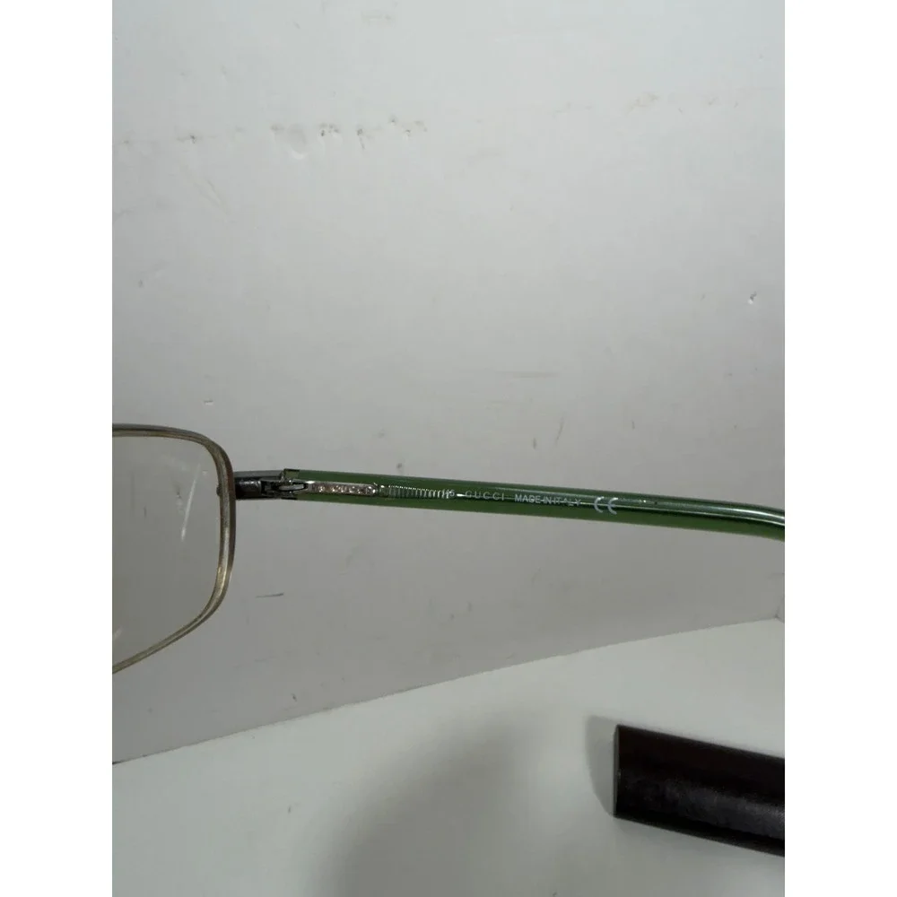 Gucci GG 1134 vintage Eyeglasses‎ Green Gunmetal Metal Frames Made in Italy